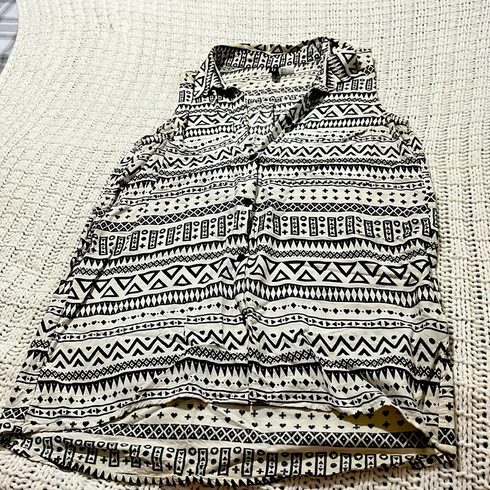 Black and white/off white tribal tank top